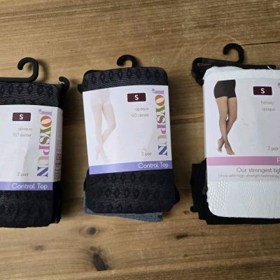 2 Pack Joyspun Tights Womens Size S, Lot Of 3, 6 Pair Total, See Colors/Styles